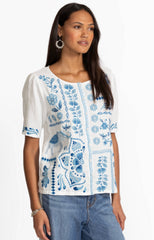 Linen Flutter sleeve blouse- Yadira