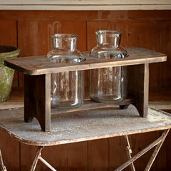 Wooden Flower stand with 2 bottles
