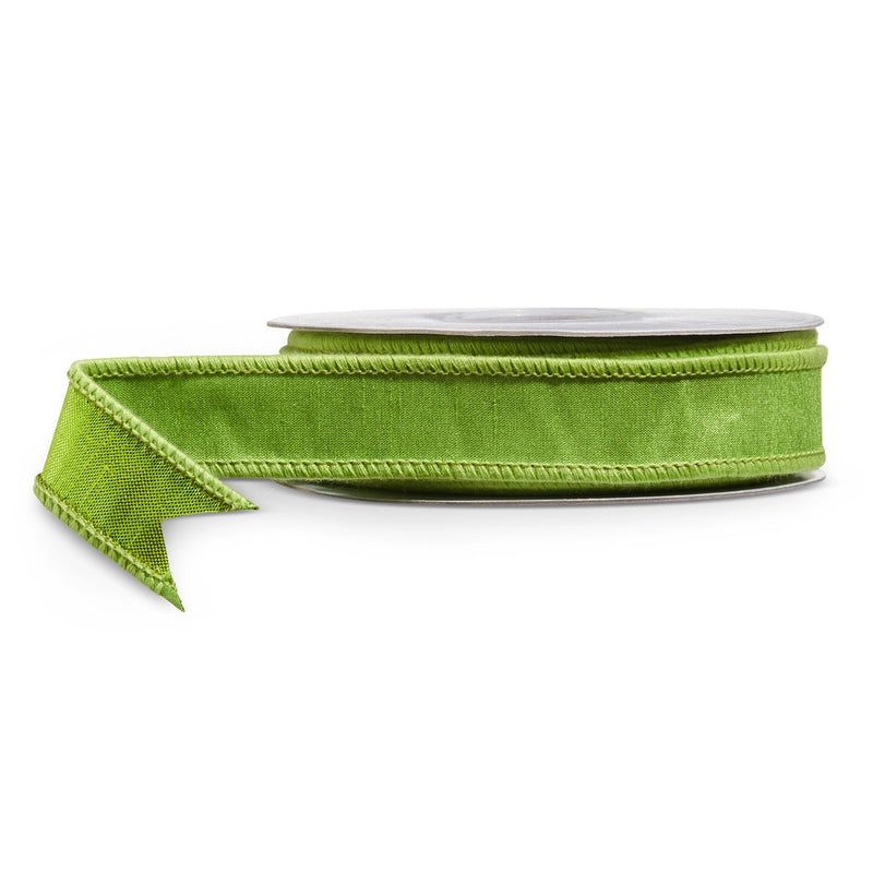 1”x10 yards green wired ribbon