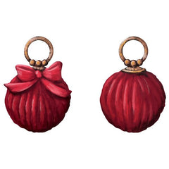 Burgundy velvet round ornament