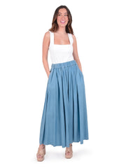Chambray palazzo pant