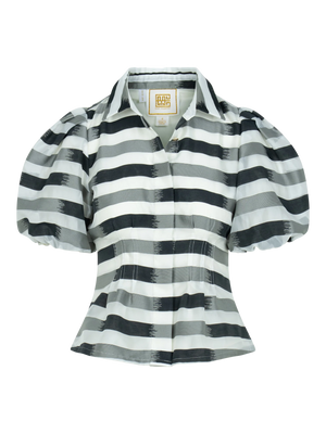 Britt top- Truffle Stripe
