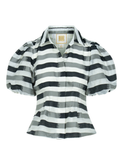 Britt top- Truffle Stripe
