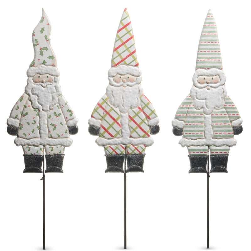 33” patterned santa adjustable stake