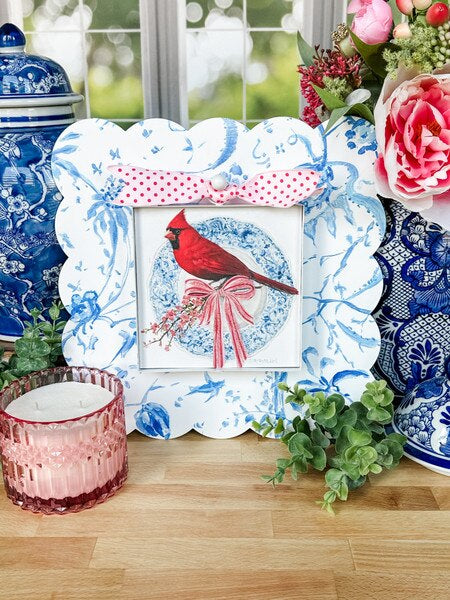 Mini Gallery blue plate cardinal