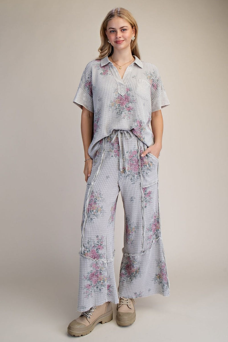 Floral washed waffle set