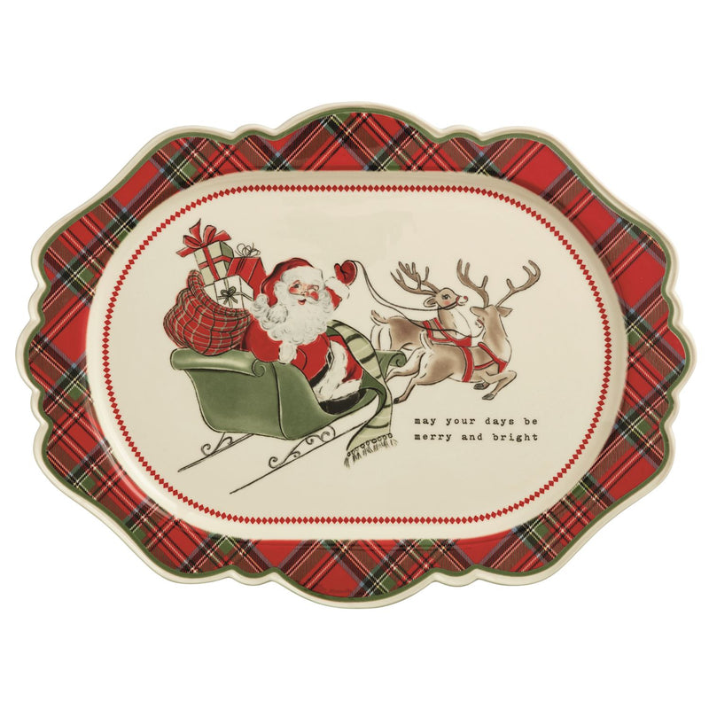 Christmas tartan platter