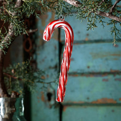 Glass candy cane ornament