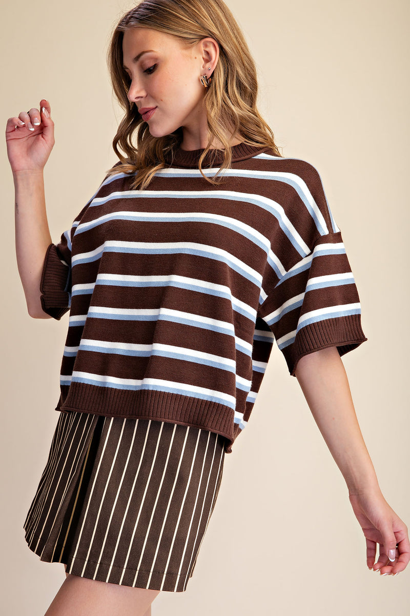 Crew neck stripe sweater