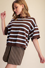 Crew neck stripe sweater