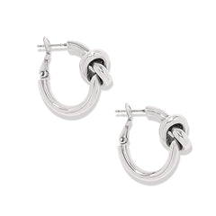 Interlok silver single knot earring