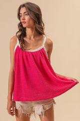 Waffled Gathering Cami Top