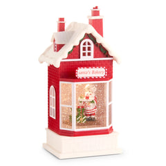 10.5” cookie Santa lighted water bakery