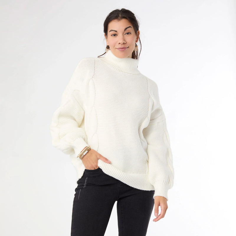 Hennie cable knit turtleneck