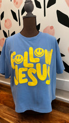 Follow Jesus Puff ink crop tee