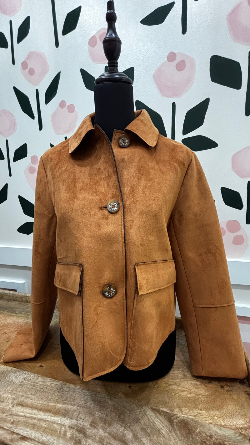 Suede patch packet jacket