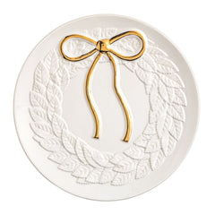 Gold bow wreath platter