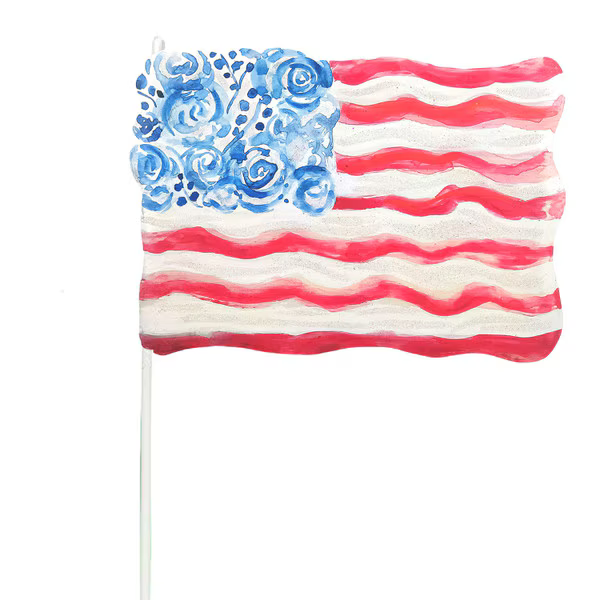 Rose Watercolor Flag