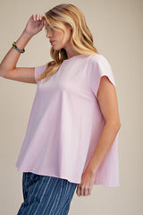 Short sleeve pleated top