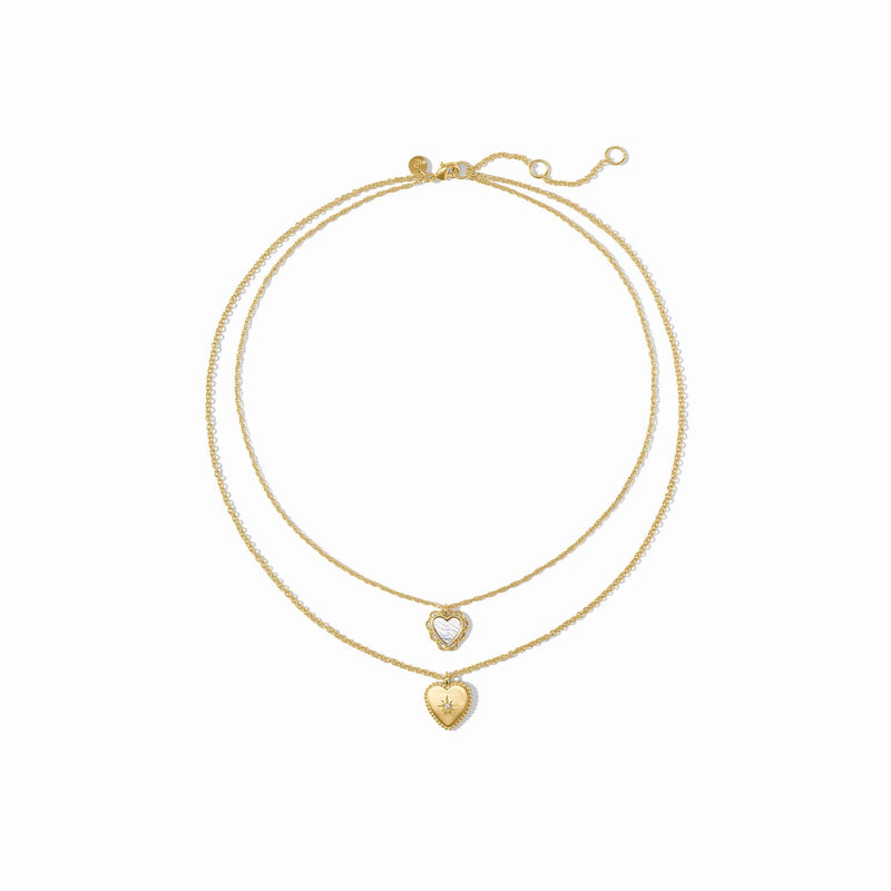 Heart duo delicate necklace