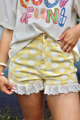 Yellow Dot Ruffle shorts