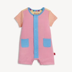 Color block Romper- Shell pink
