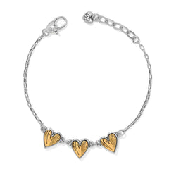 Cascade heart trio bracelet