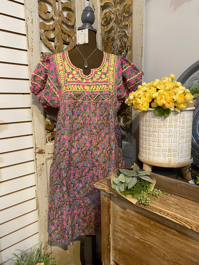 Patsy Dress- Pink Block