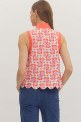 Coral quilted top