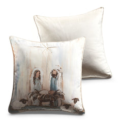 18” holly family pillow