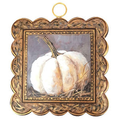 Gilded white pumpkin charm