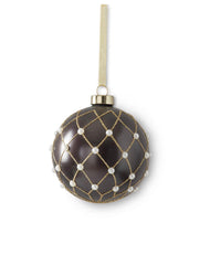 3.75”/ 4.75 chocolate brown with pearl ornament