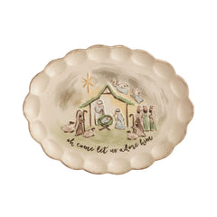 Scalloped nativity platter