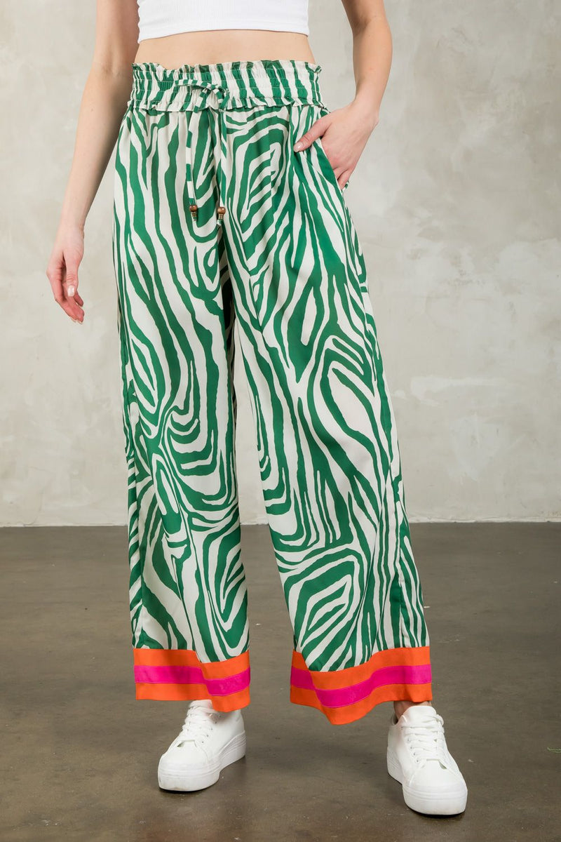 Zebra print Wide leg pant