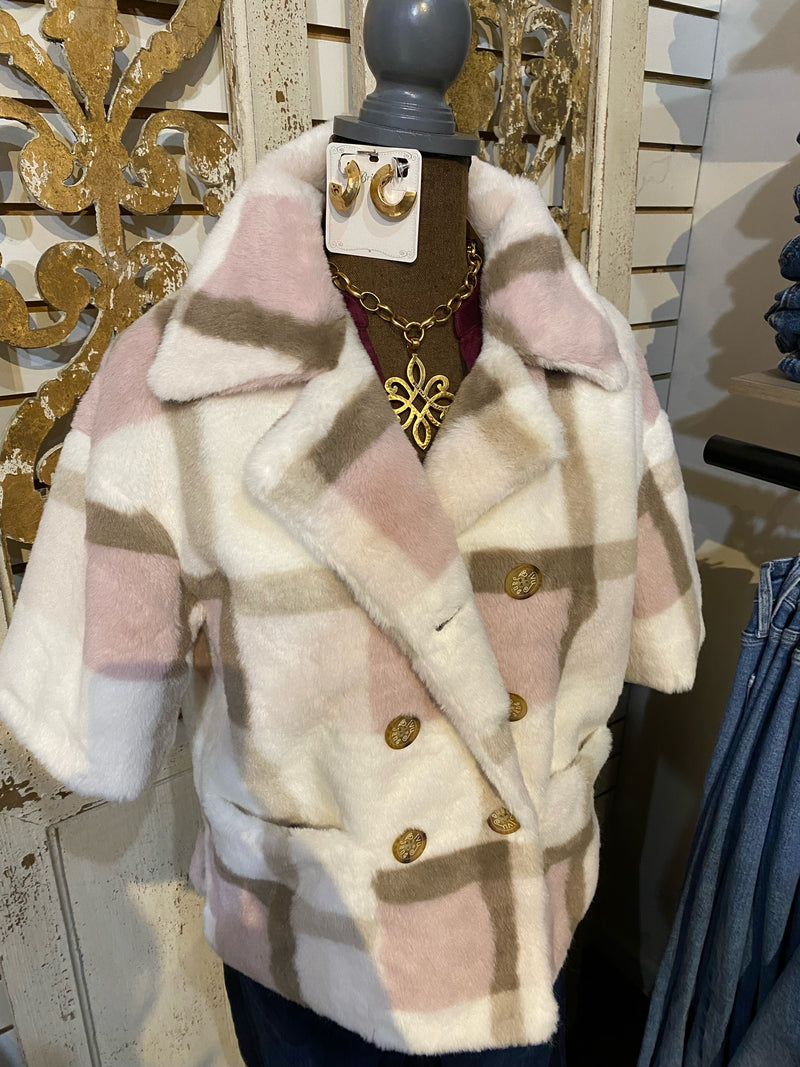 Double button Fur Jacket