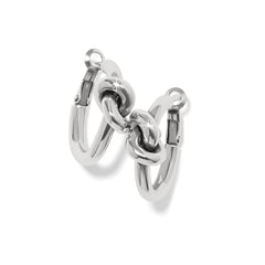 Interlock Single knot Silver hoop