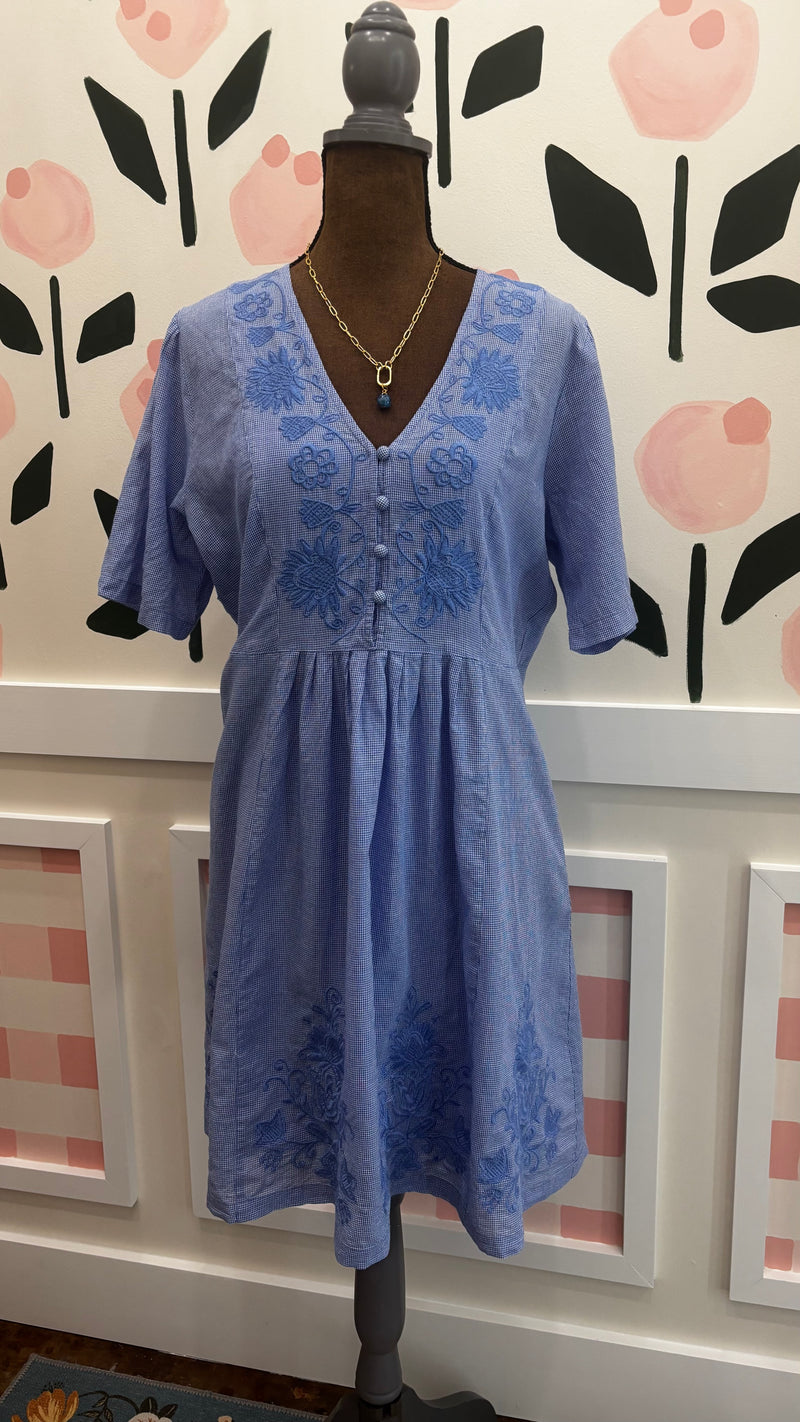 Pleat front dress with slip- Emilia