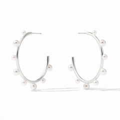 Hydra stone Hoop- silver
