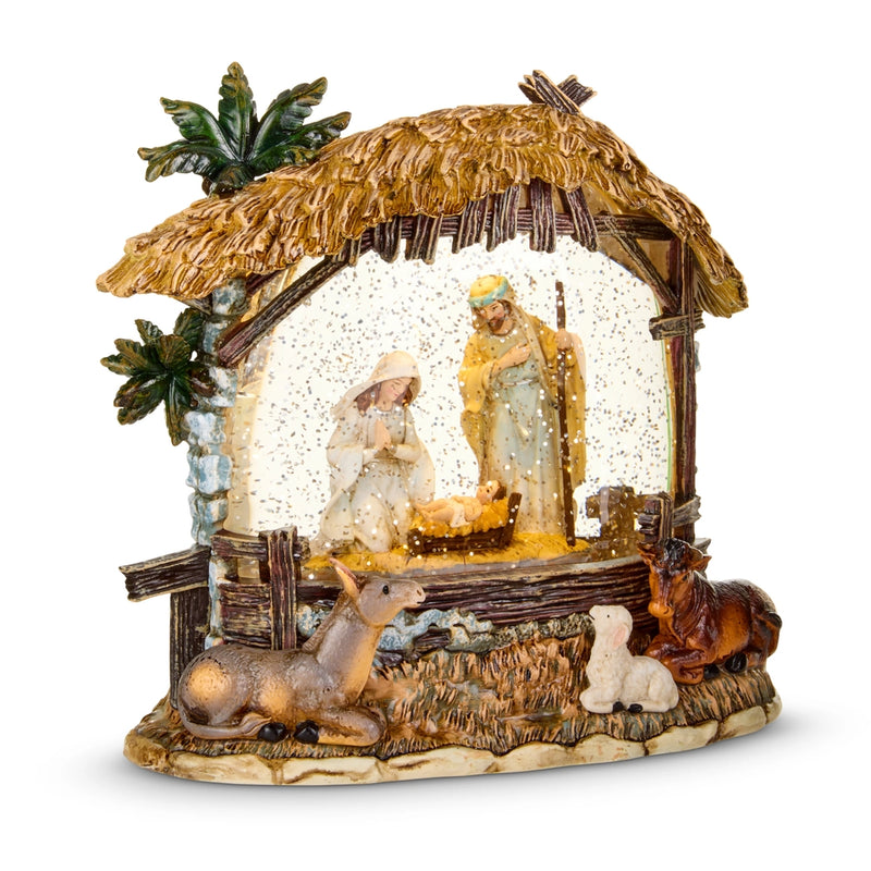 8.5” nativity water lantern