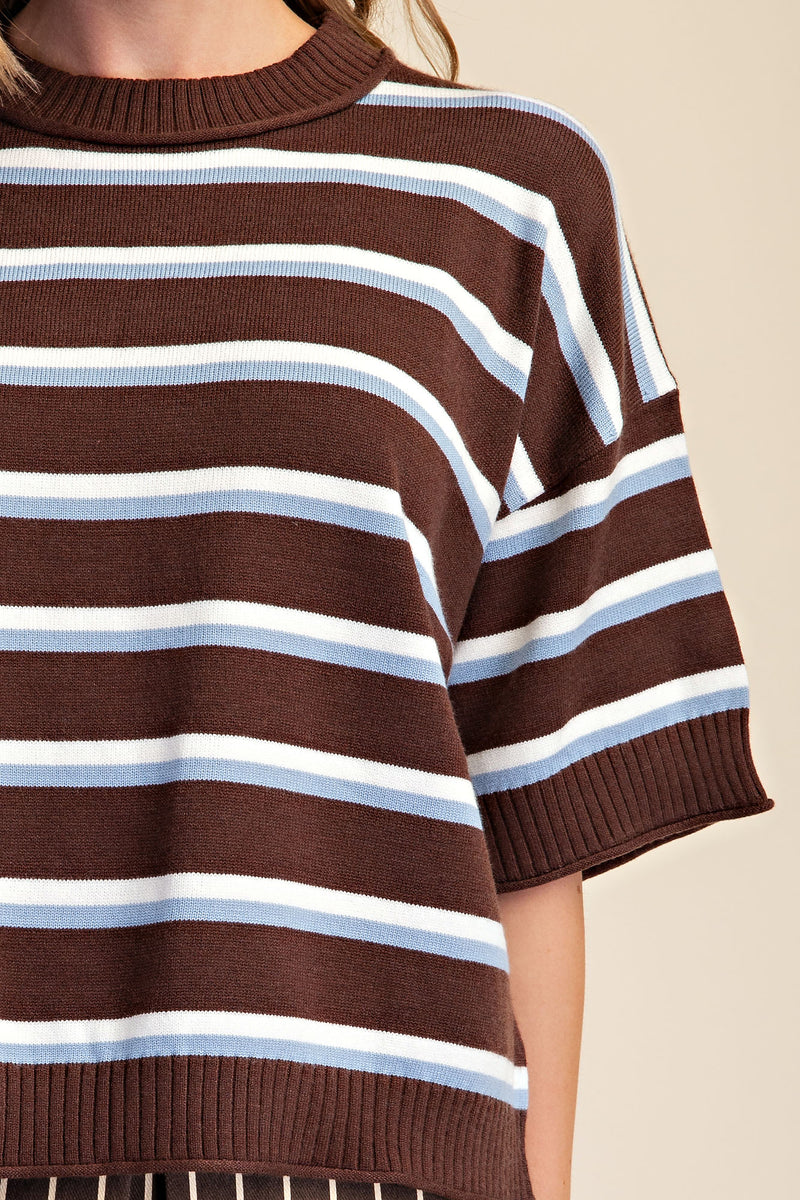 Crew neck stripe sweater