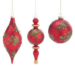 Red with greenery ornament