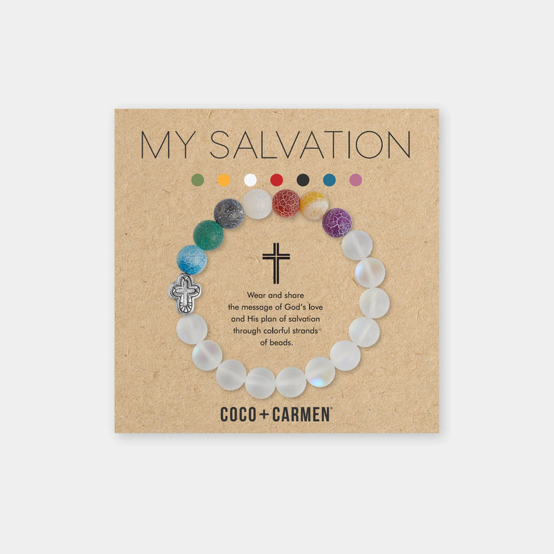 My salvation glass bead stretch bracelet