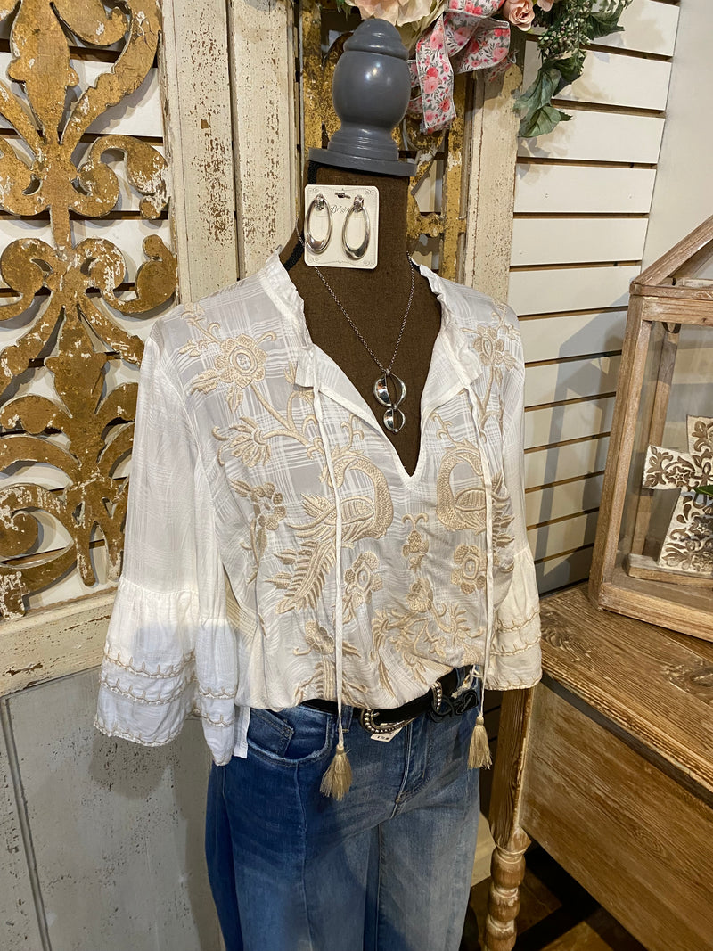 Ruffled Sleeve Blouse-Kamala