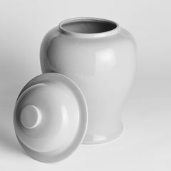 Koa wide lidded ginger jar