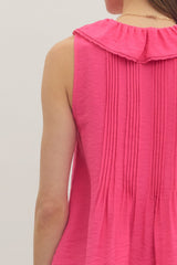 Ruffled button down SS sleeve