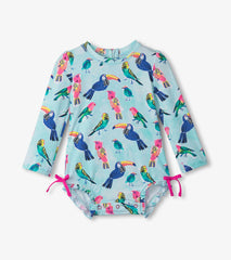 Tropical birds baby rashguard
