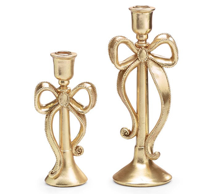Gold bow Candleholder