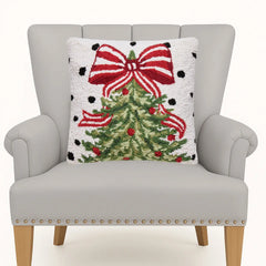 Polka dot Christmas tree hook pillow