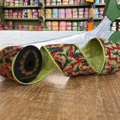 4X5yds Acanthus jacquard ribbon