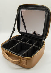 Leather Travel Case with light up mirror